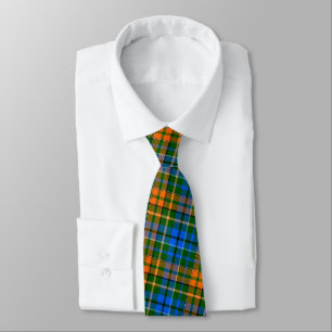 Corbata Diseño de cuadros escoceses verde naranja azul