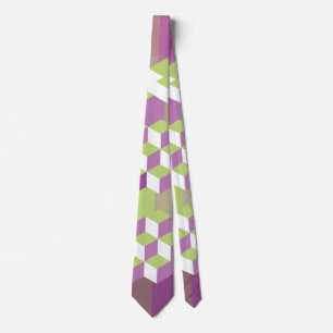 Corbata Diseño de cubo geométrico en negrita