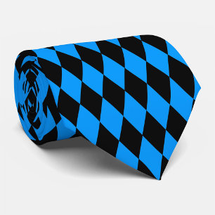Corbata Diseño de Diamantes de Arlequín de Cuadros Azules 