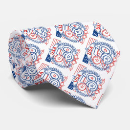Corbata Diseño de emblema del aniversario patriótico USA 2
