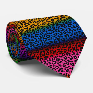 Corbata Diseño de estampado de animal de leopardo colorido