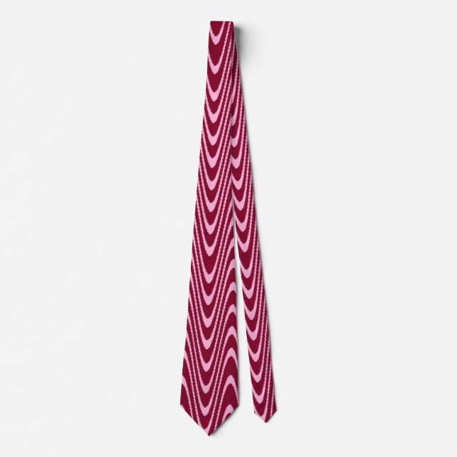 Corbata Diseño de estilo Chevron rosa y rojo oscuro (Anverso)