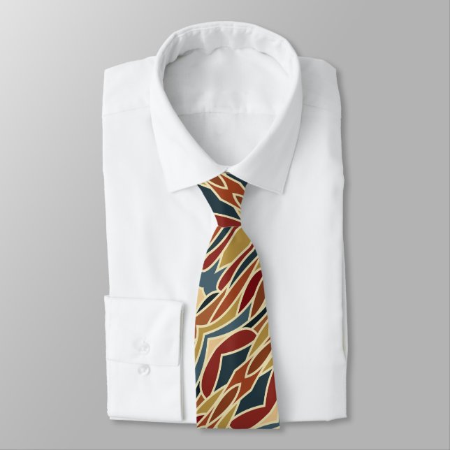 Corbata Diseño de estilo de vidrio emplomado opaco geométr (Atado)