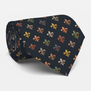Corbata Diseño de Flor de Lis de Bosques de Tierra Oscura