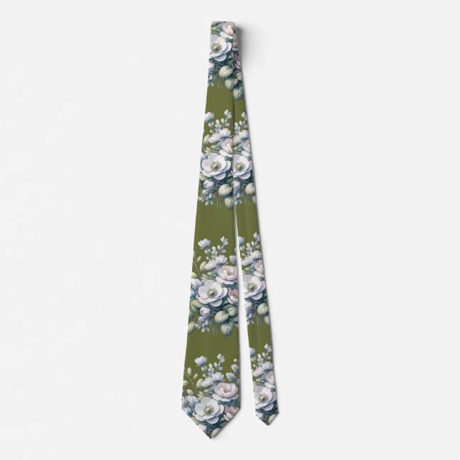 Corbata diseño de flores personalizado (Anverso)