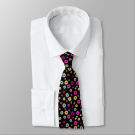 Corbata Diseño de flores tonos multicolores