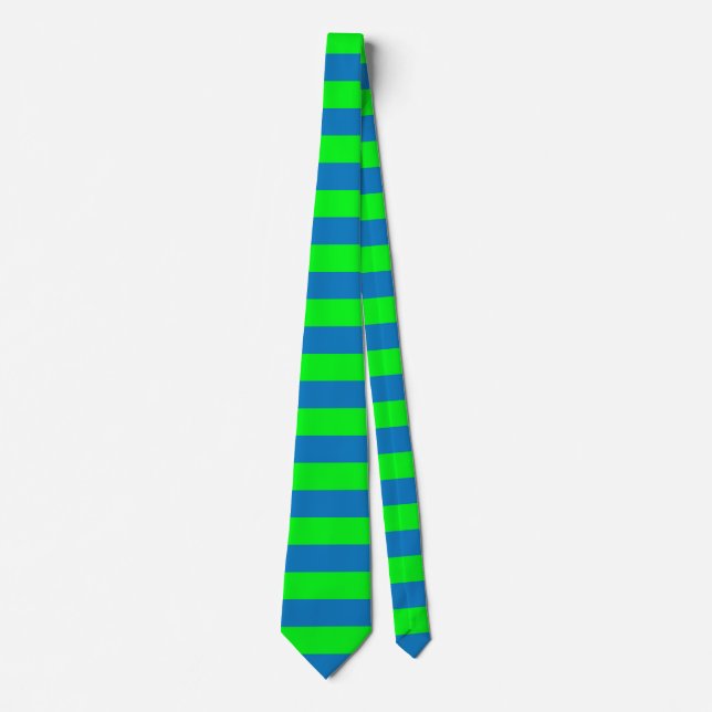 Corbata Diseño de franjas azules y verdes (Anverso)