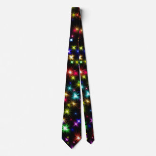 Corbata Diseño de Fuegos Artificiales de Estrellas Colorid