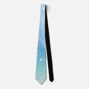 Corbata Diseño de galaxia lunar con gradiente azul cielo 