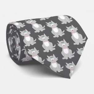 Corbata Diseño de gatos grises