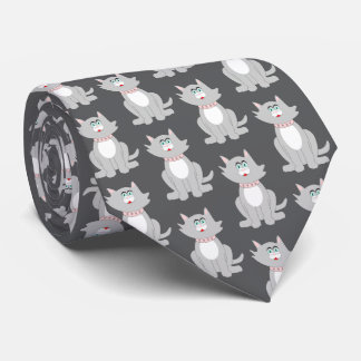 Corbata Diseño de gatos grises