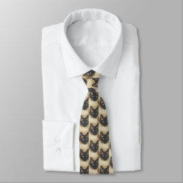 Corbata Diseño de gatos siameses