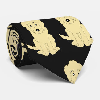 Corbata Diseño de Goldendoodle Amarillo sobre fondo de cua