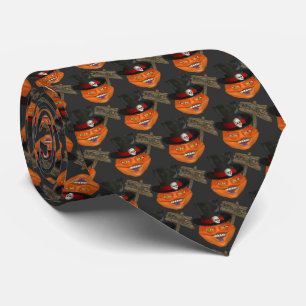 Corbata Diseño de Halloween de la cara de calabaza asquero