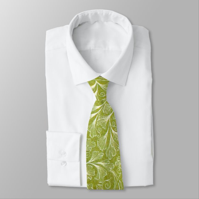 Corbata Diseño de Hojas (Atado)