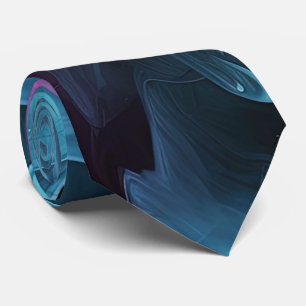 Corbata Diseño de humo multicolor dinámico en el cuello