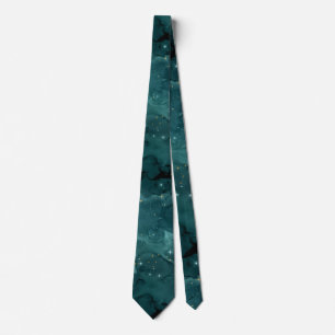 Corbata Diseño de la serie Galaxia Verde Azulada 2