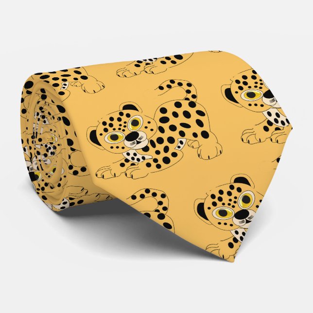 Corbata Diseño de leopardo (Enrollado)