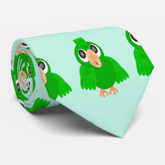 Corbata Diseño de loro verde