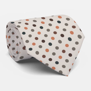 Corbata Diseño de lunares de tonos terrosos claros del bos