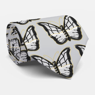 Corbata Diseño de Mariposa Blanca
