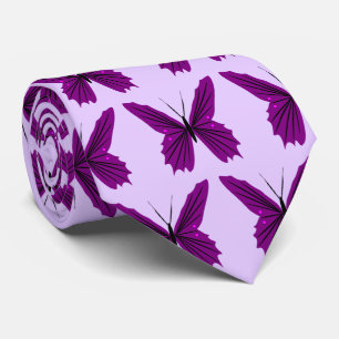 Corbata Diseño de mariposa púrpura