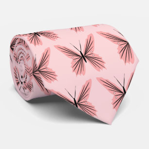 Corbata Diseño de mariposa rosa
