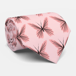 Corbata Diseño de mariposa rosa