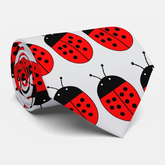 Corbata Diseño de mariquita (Enrollado)
