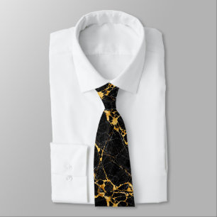 Corbata Diseño de mármol negro oro de lujo Nero Portoro