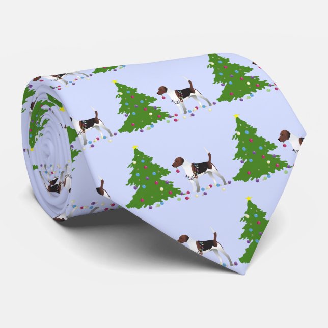 Corbata Diseño de Navidades de silueta Harrier o Beagle (Enrollado)
