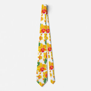 Corbata Diseño de orquídeas en acuarela 9