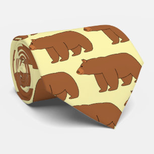 Corbata Diseño de oso con fondo de cualquier color