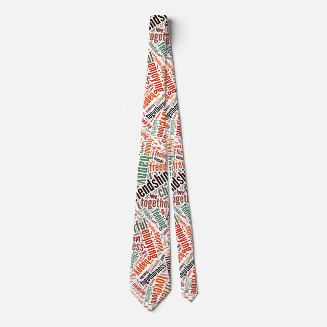 Corbata Diseño de palabras positivas (Anverso)