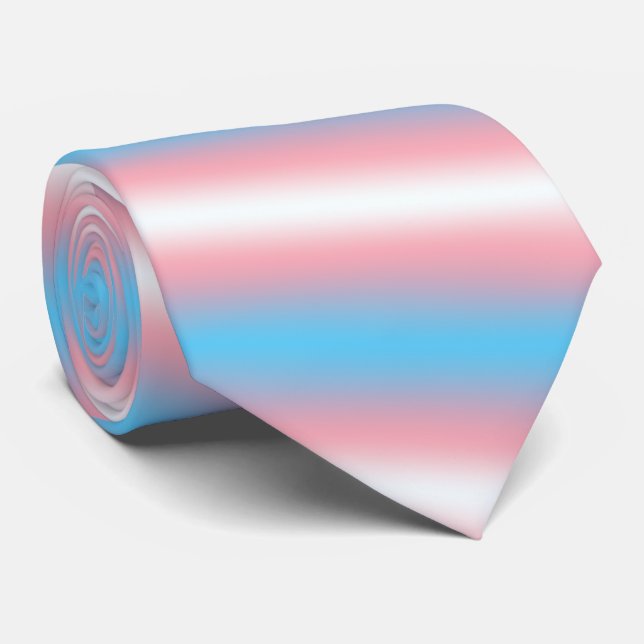 Corbata Diseño de patrón de bandera de orgullo transgénero (Enrollado)