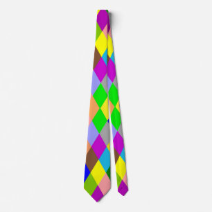 Corbata Diseño de patrón de diamante colorido
