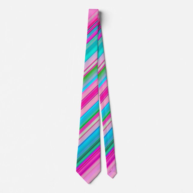 Corbata Diseño de patrón de franja de arcoíris vibrante (Anverso)