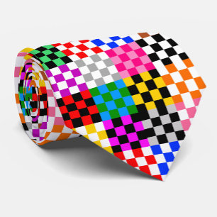 Corbata Diseño de Patrón de Parche Mosaico Colorido 