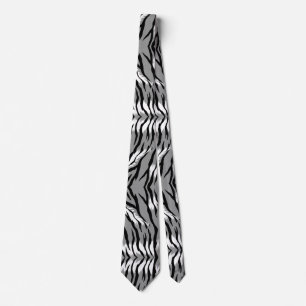Corbata Diseño de patrón de piel de tigre gris ceniza