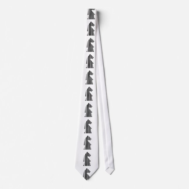 Corbata diseño de patrón de pieza de ajedrez código de bar (Anverso)