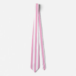 Corbata Diseño de Patrón de Raya Vertical Rosa Blanco
