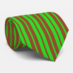 Corbata Diseño de patrón de rayas elegante marrón verde