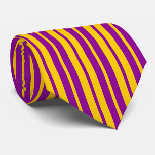 Corbata Diseño de patrón de rayas elegante púrpura amarill