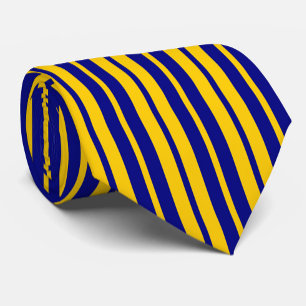 Corbata Diseño de patrón de rayas elegantes azul amarillo