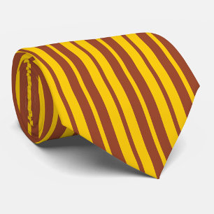 Corbata Diseño de Patrón de Rayas Elegantes Marrón Amarill