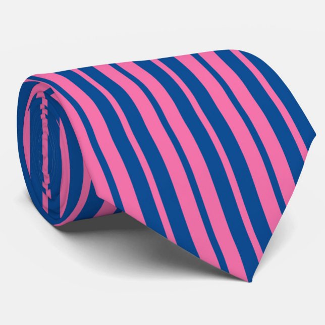 Corbata Diseño de patrón de rayas elegantes rosa azul (Subido por el creador)