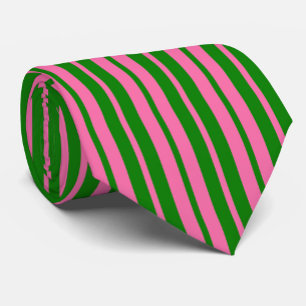 Corbata Diseño de patrón de rayas elegantes rosa verde