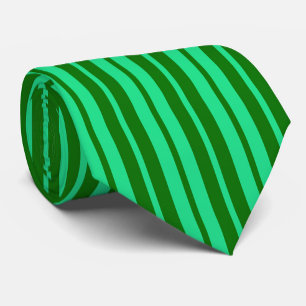 Corbata Diseño de Patrón de Rayas Verdes Lindas y Elegante