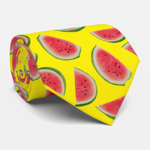 Corbata Diseño de patrón de rebanada de sandía realista