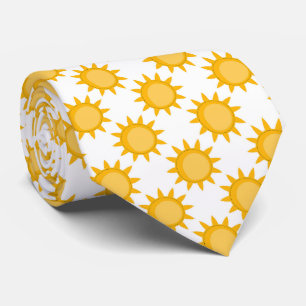 Corbata Diseño de patrón de sol sobre blanco